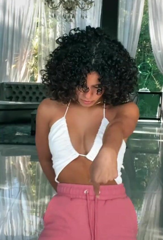 5. Luscious Gabriella Saraivah in White Crop Top