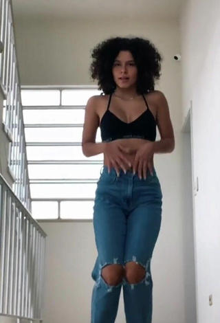 3. Sweet Gabriella Saraivah in Cute Black Crop Top