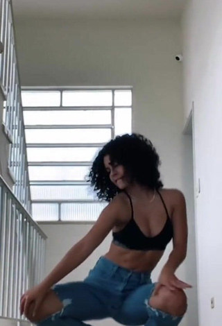 5. Sweet Gabriella Saraivah in Cute Black Crop Top