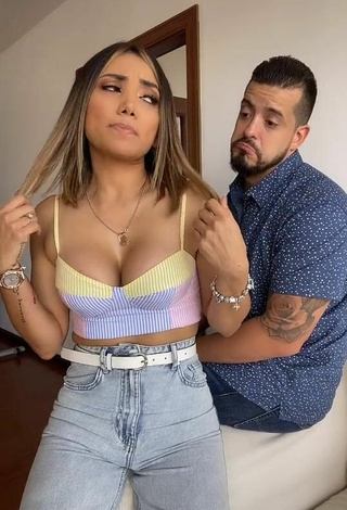 Beautiful Gaby Asturias Shows Cleavage in Sexy Crop Top