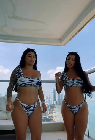 3. Sultry Gemelas Ortega in Zebra Bikini on the Balcony