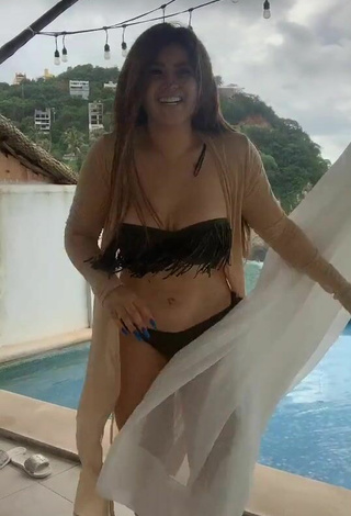 2. Titillating Aracely Ordaz Campos in Black Bikini at the Pool