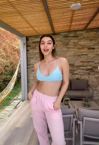 Luscious Isabela Delgado Urreta in Blue Crop Top