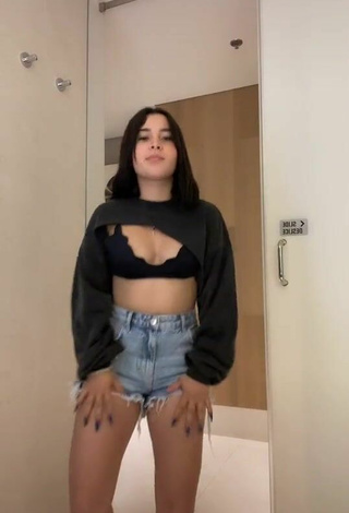 Sexy Michel Chavez in Black Crop Top