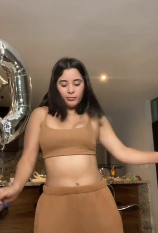 4. Luscious Michel Chavez in Beige Crop Top