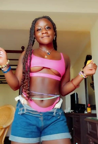 5. Luscious Aba Asante in Pink Bikini (Underboob)