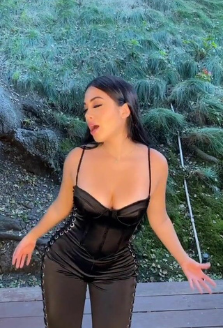 2. Luscious Jailyne Ojeda Ochoa Shows Cleavage in Black Overall