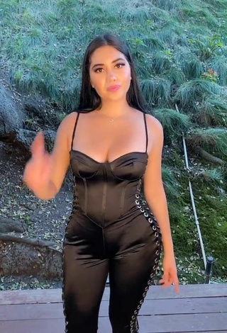 3. Luscious Jailyne Ojeda Ochoa Shows Cleavage in Black Overall