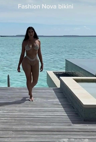 2. Sultry Jailyne Ojeda Ochoa in Beige Mini Bikini in the Sea