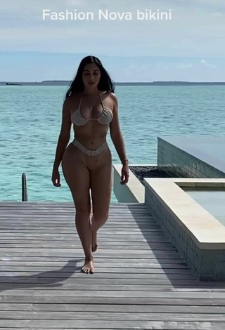 3. Sultry Jailyne Ojeda Ochoa in Beige Mini Bikini in the Sea