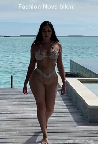 4. Sultry Jailyne Ojeda Ochoa in Beige Mini Bikini in the Sea