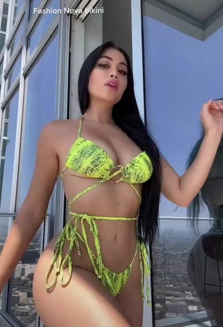 2. Titillating Jailyne Ojeda Ochoa in Snake Print Bikini on the Balcony (Underboob)