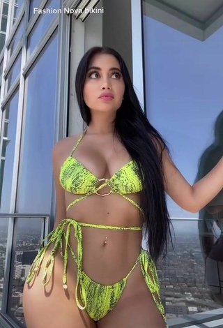 3. Titillating Jailyne Ojeda Ochoa in Snake Print Bikini on the Balcony (Underboob)