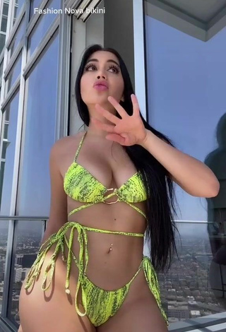 5. Titillating Jailyne Ojeda Ochoa in Snake Print Bikini on the Balcony (Underboob)