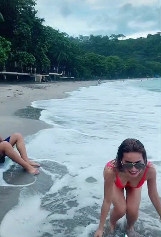 5. Sultry Jelai Andres in Red Swimsuit at the Beach