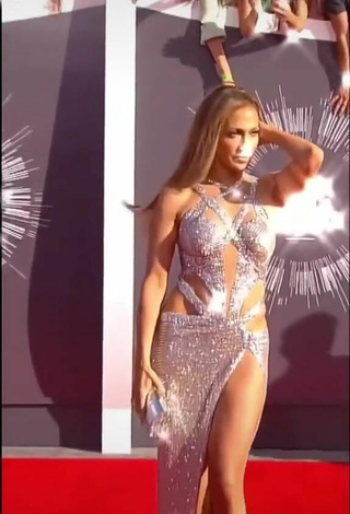 3. Sultry Jennifer Lopez in Silver Dress