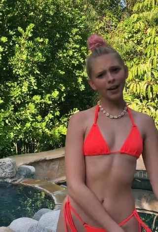 Beautiful Jordyn Jones in Sexy Orange Bikini