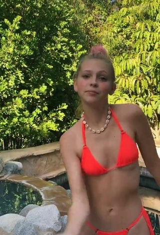 4. Beautiful Jordyn Jones in Sexy Orange Bikini