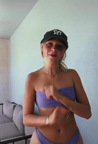 Luscious Jordyn Jones in Purple Bikini