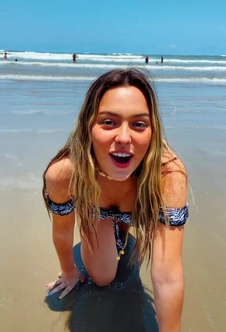 2. Luscious Júlia Franco in Floral Bikini at the Beach