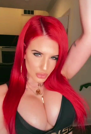 Hot Justina Valentine Shows Cleavage in Black Crop Top