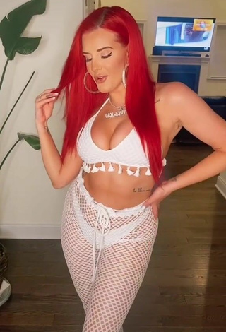 Titillating Justina Valentine Shows Cleavage in White Crop Top