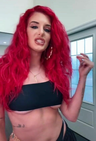 Cute Justina Valentine in Black Bikini (Underboob)