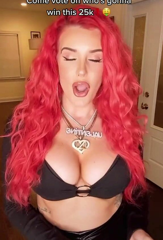 5. Titillating Justina Valentine Shows Cleavage in Black Bikini Top