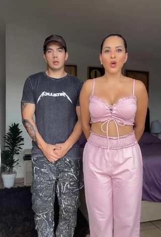 4. Luscious Karla Bustillos Shows Cleavage in Pink Crop Top