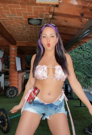 3. Sexy Karla Bustillos in Floral Bikini Top