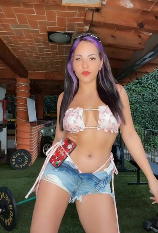 Sexy Karla Bustillos in Floral Bikini Top