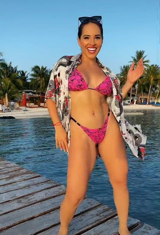 Hot Karla Bustillos in Snake Print Bikini at the Beach