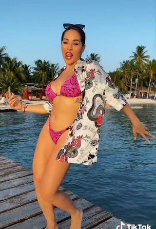 5. Hot Karla Bustillos in Snake Print Bikini at the Beach