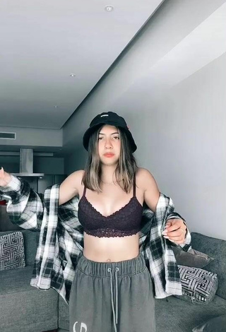 Sultry Katia Vlogs in Brown Crop Top