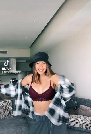 Luscious Katia Vlogs in Brown Crop Top