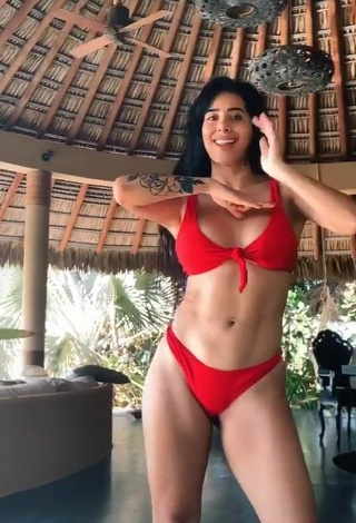 4. Luscious Kim Shantal Shows Cleavage in Red Bikini