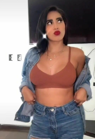 Sweetie Kim Shantal in Brown Crop Top