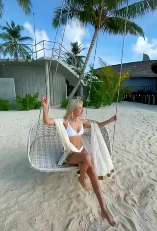 Luscious Klava Koka in White Bikini at the Beach