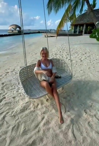 5. Luscious Klava Koka in White Bikini at the Beach