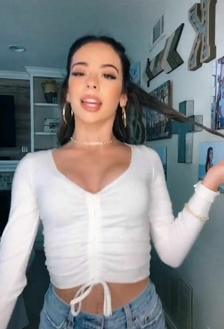 Pretty Lauren Kettering in White Crop Top