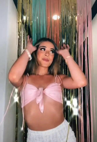 5. Sexy Lauren Kettering in Pink Crop Top