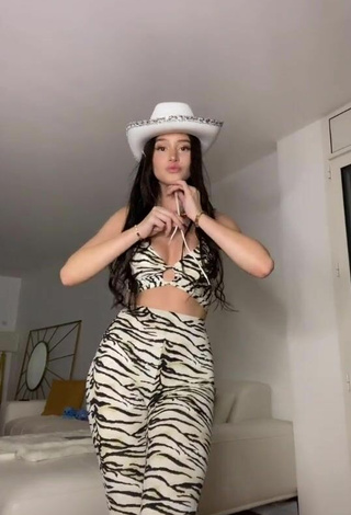 Sexy Lea Elui Ginet in Zebra Crop Top