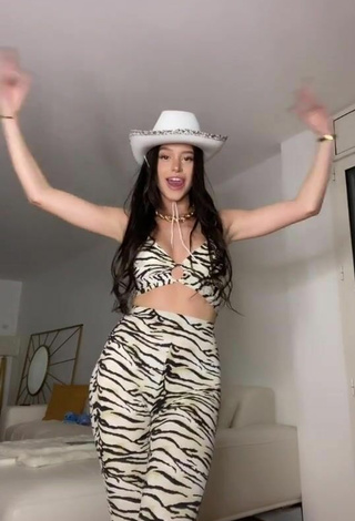 2. Sexy Lea Elui Ginet in Zebra Crop Top