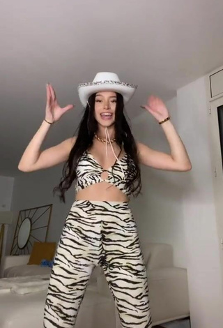 3. Sexy Lea Elui Ginet in Zebra Crop Top