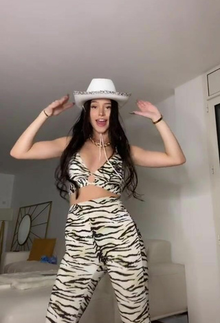 4. Sexy Lea Elui Ginet in Zebra Crop Top