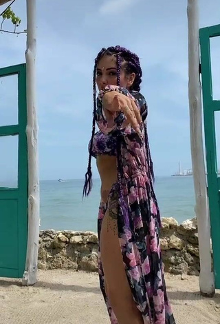 4. Sexy Lilacoloridas in Floral Bikini at the Beach