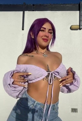 2. Luscious Lilacoloridas in Purple Crop Top