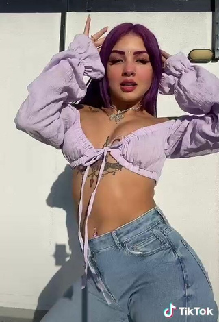 3. Luscious Lilacoloridas in Purple Crop Top