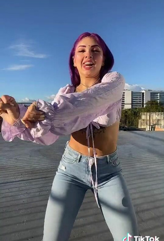 3. Sexy Lilacoloridas in Purple Crop Top