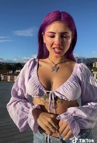 4. Titillating Lilacoloridas in Purple Crop Top